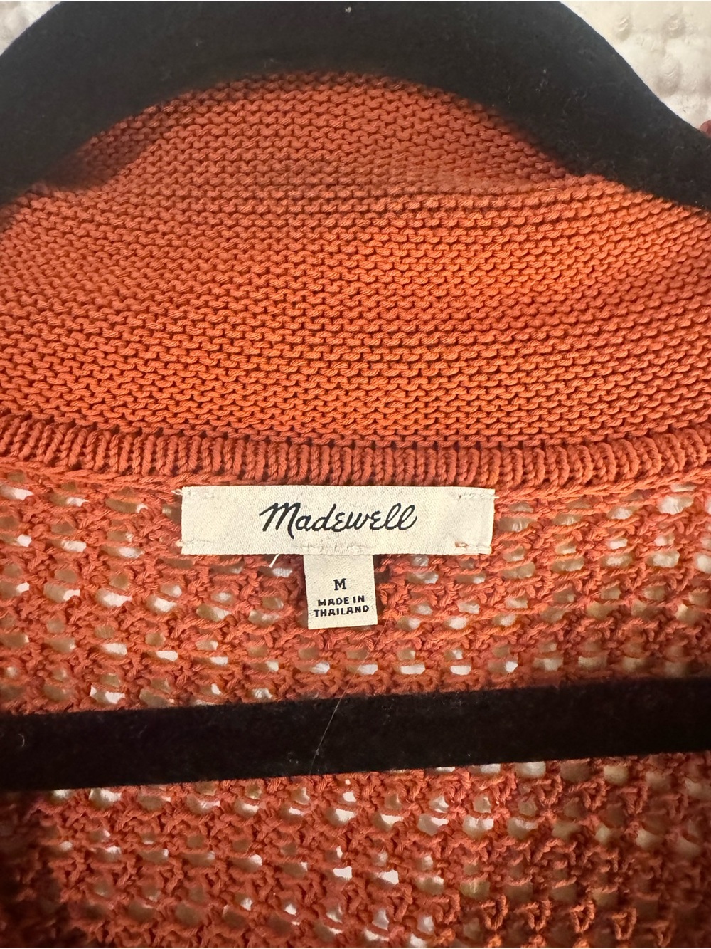 Madewell Rust Open-Weave Knit Cardigan Short Sleeve - Picture 2 of 3